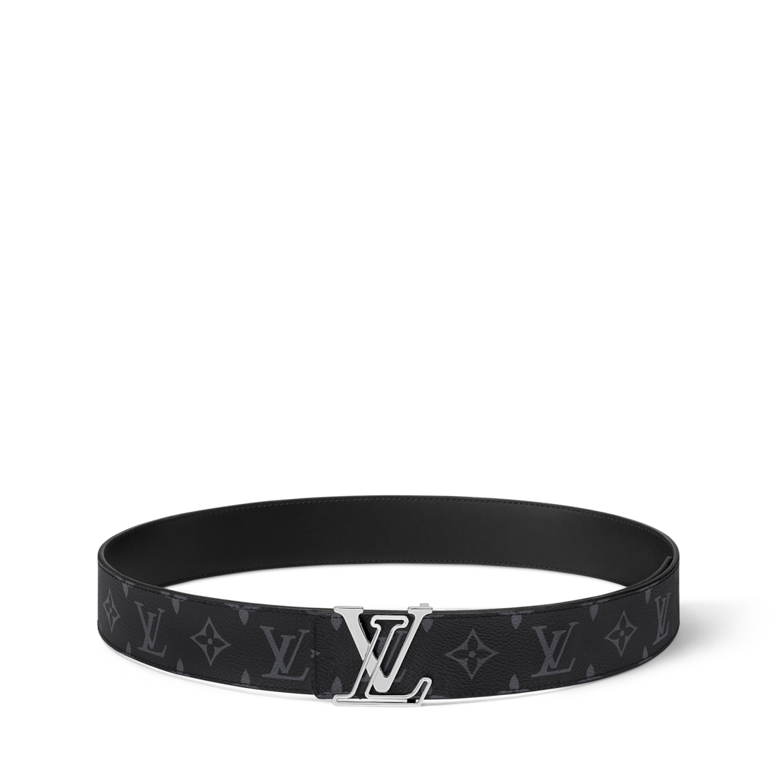 Louis Vuitton 男性ベルト ブラック M0450T LV Line 40mm Reversible Belt Monogram Eclipse Canvas - Men